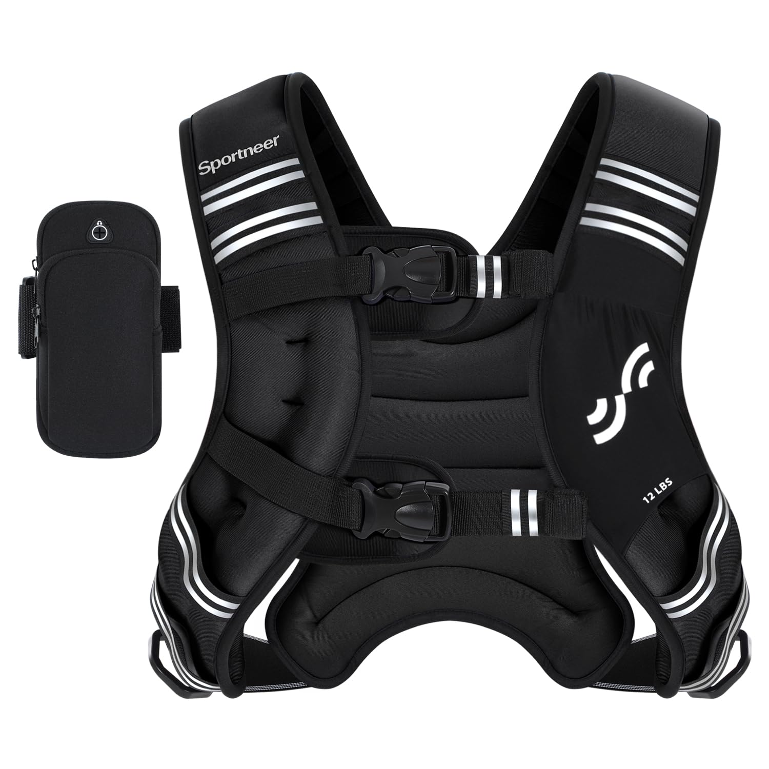 Sportneer Kamizelka obciążeniowa 12 LBS, czarna