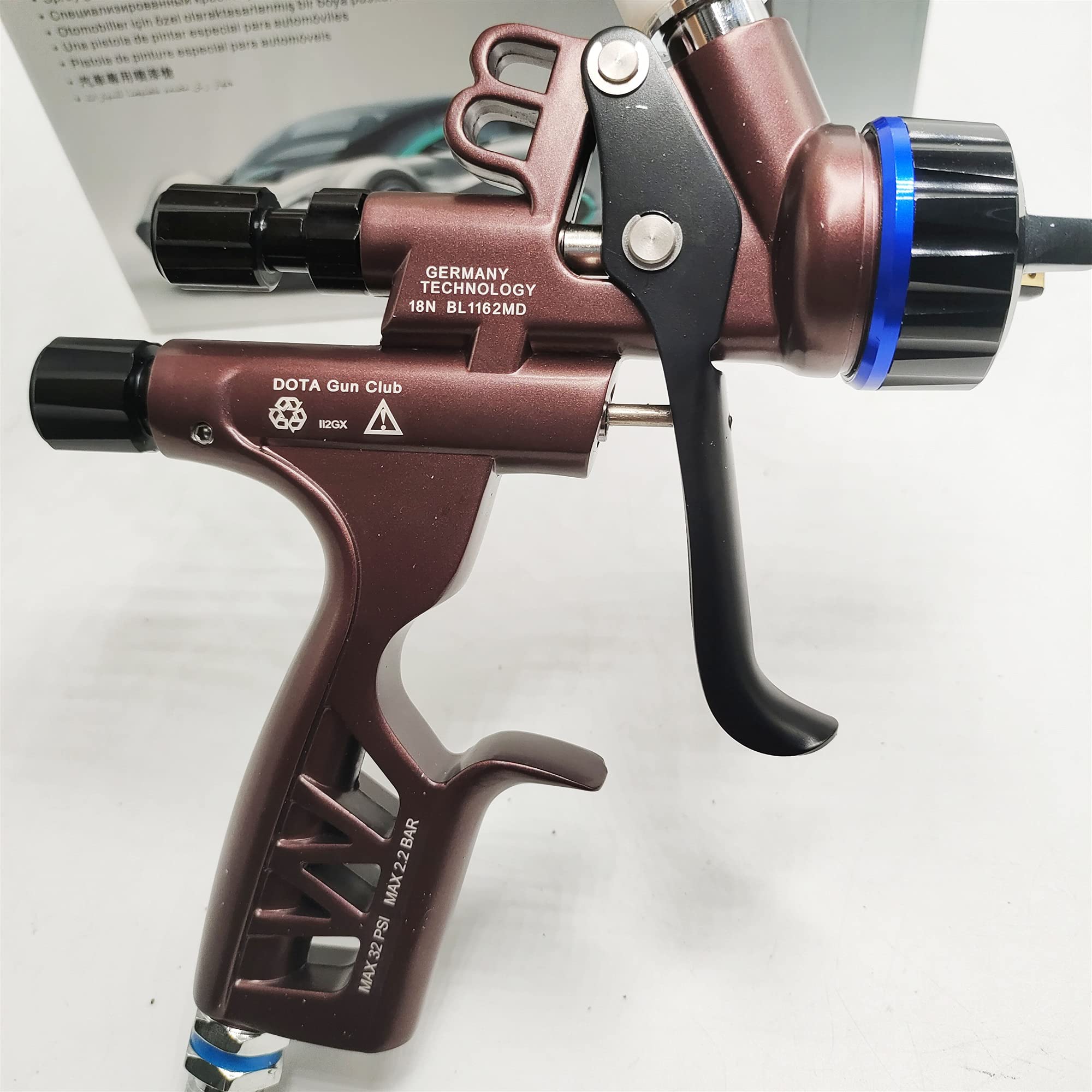 Pistola per verniciare HVLP 5000-6800B Pistola a spruzzo 1.3mm Pistola a spruzzo di Pittura a spruzzo di Pittura per Auto (Colore : Brown)