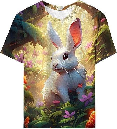 Miniatura 3 de Easter Tshirt for Women, Easter Shirts for Women Easter Letter Printed T-Shirt Summer Short Sleeve Loose Cute Tops