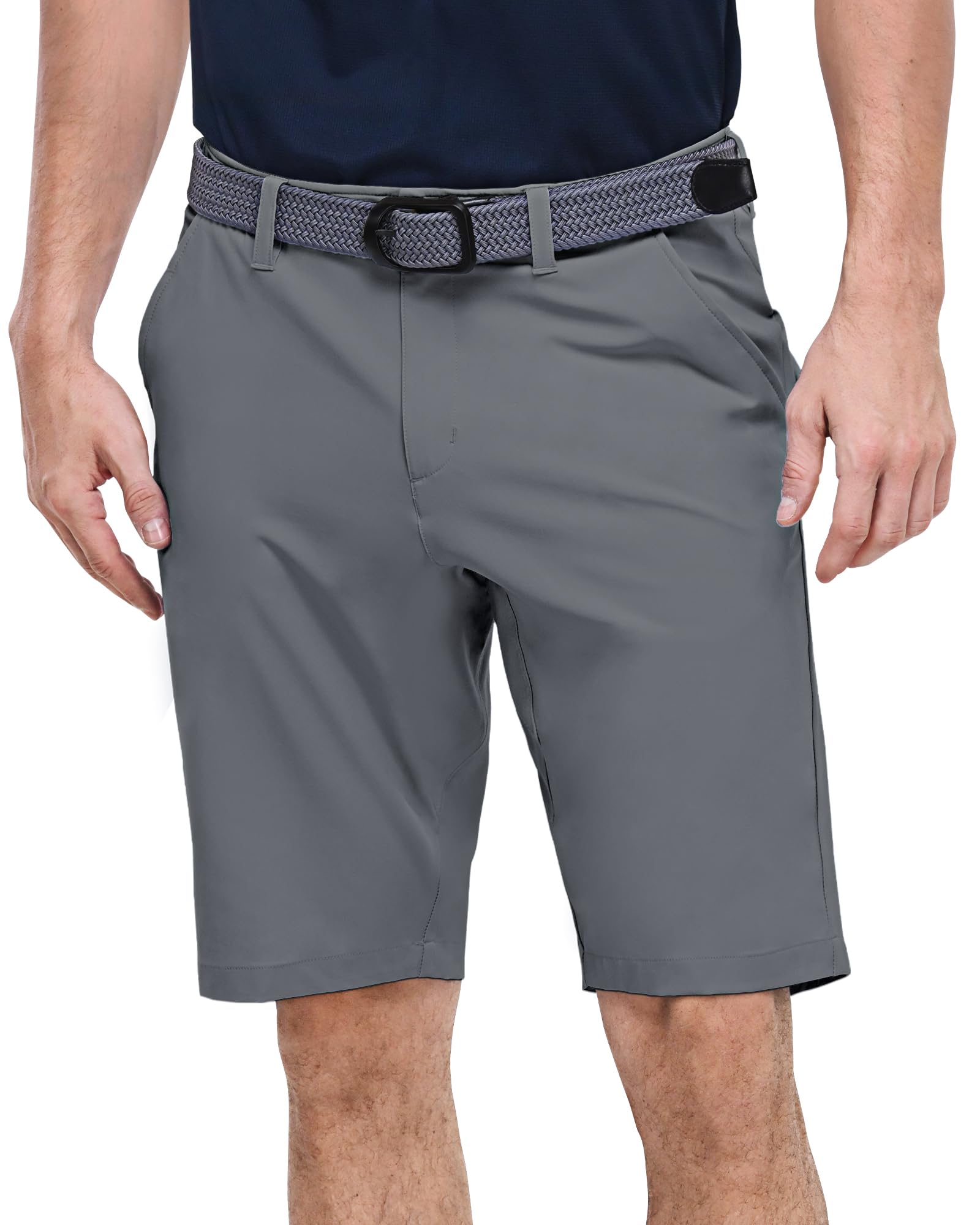 Outdoor Ventures Men's Golf Shorts 11" Inseam Classic-Fit Flat Front Stretch Casual Shorts with Pockets Summer Hiking Travel