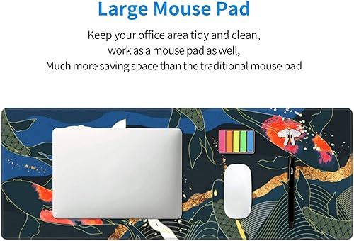 Miniatura 7 de Alfombrilla de mouse grande para escritorio, regalos divertidos, alfombrilla de mouse japonesa para juegos de peces koi, XL, alfombrilla de teclado