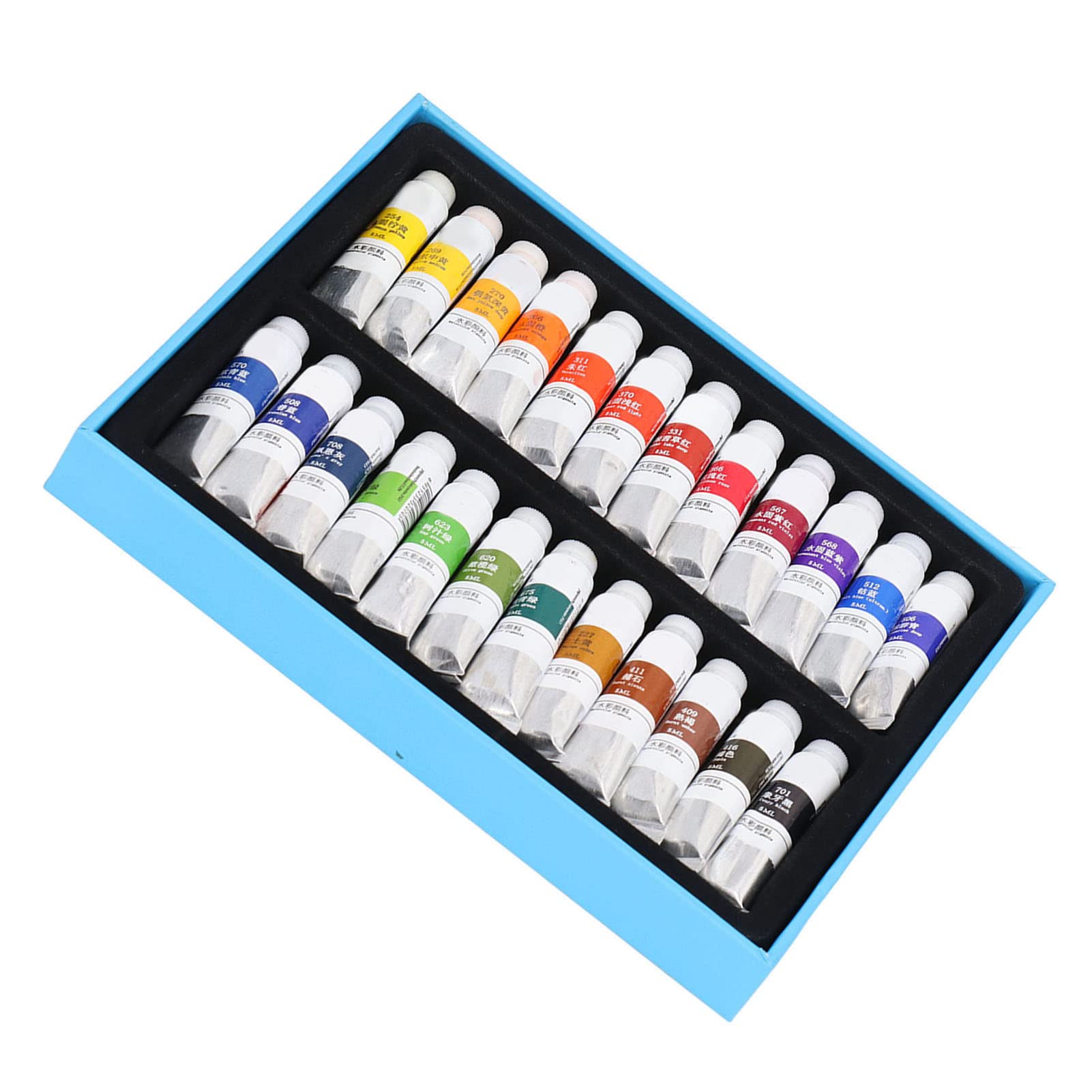 DAUZ Juego de Tubos de Pintura de Acuarela, Kit de Acuarela Artística Fácil de Mezclar (24 colores)