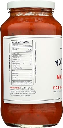 Yo Mama's Foods Keto Marinara Pasta and Pizza Sauce - Pack of (1) - No Sugar Added, Low Carb, Low Sodium, Gluten Free, Paleo Friendly, and Made with Whole, Non-GMO Tomatoes