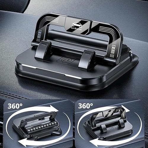 Miniatura 9 de Car Phone Holder 360 Degree Rotation, 2-in-1 Number Plate Holder with Non-Slip Suction, Horizontal and Vertical Screen Adjustment Angle, Suitable