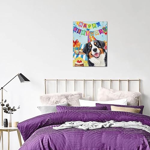 Miniatura 7 de Impresiones en lienzo personalizadas de cumpleaños con fotos de tu mascota, arte de pared en lienzo personalizado de feliz cumpleaños, carga tu foto