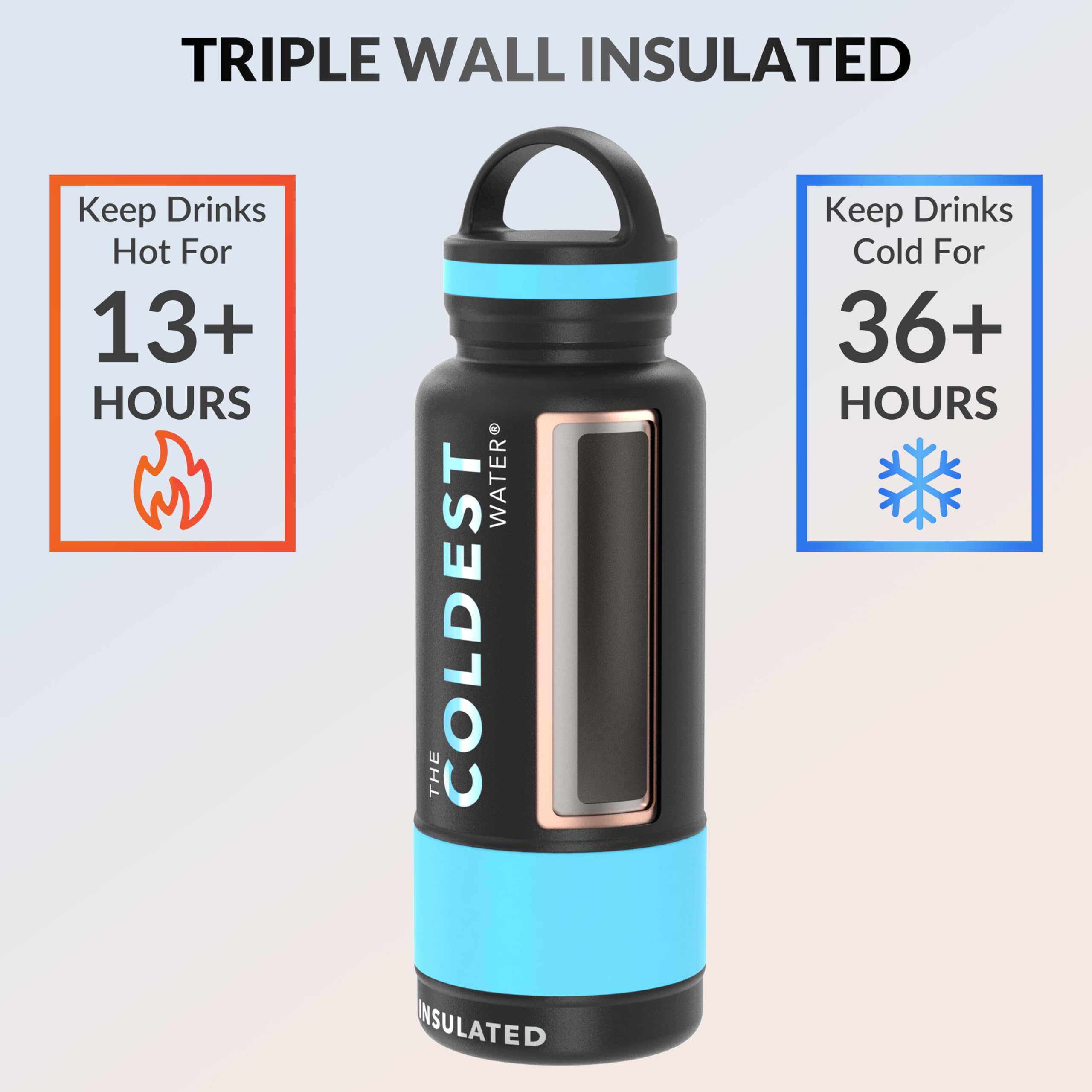 THE COLDEST WATER 32oz(946ml) 水筒 Amazon.com: Coldest Insulated Water Bottle with Handle Lid | Leak
