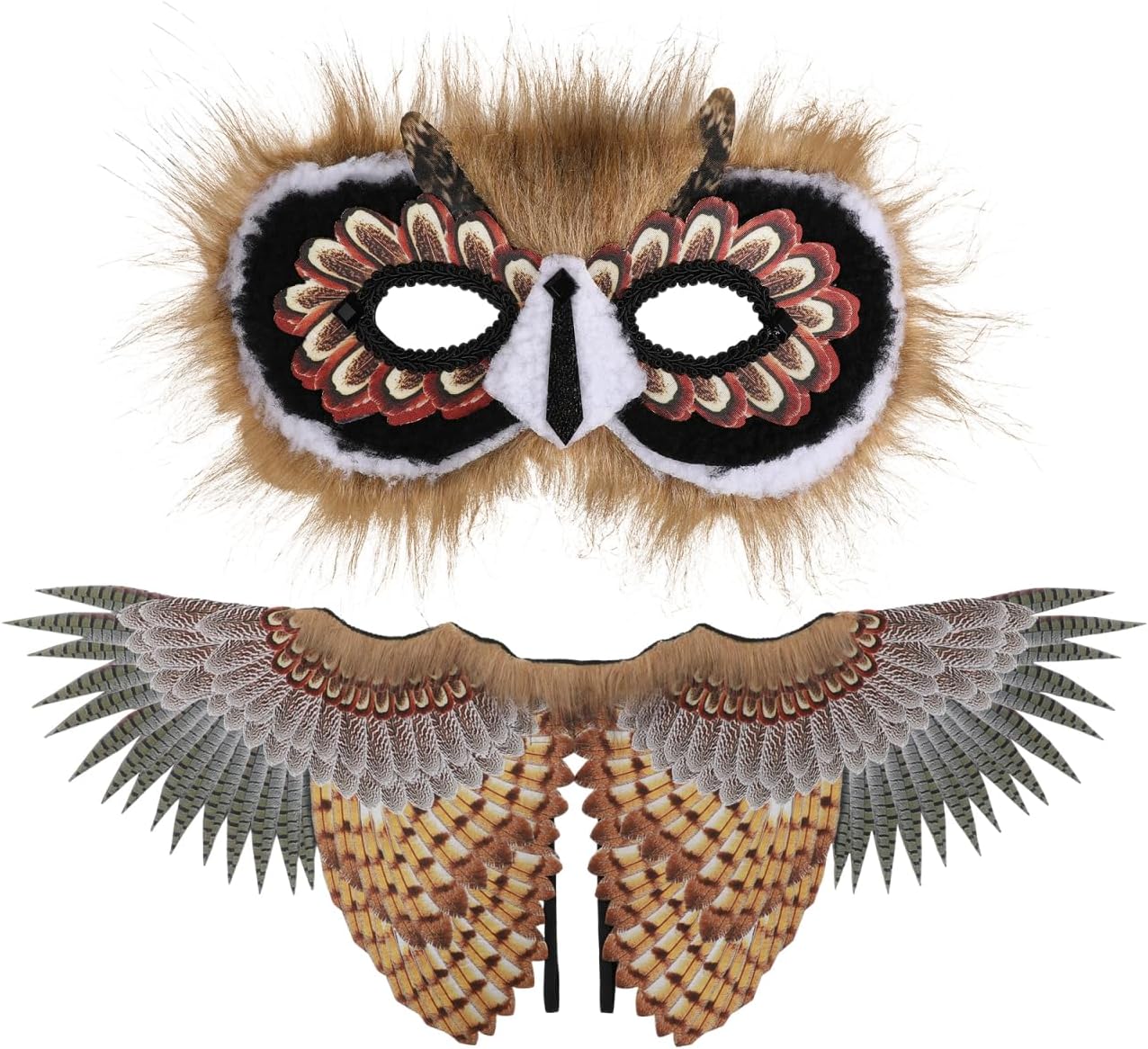 Toddmomy Owl Costume Set, Owl Wings Mask Bird Wing Eagle Hawk Cosplay Halloween Bird Costume Party Performance Prop for Kids Boys Girls