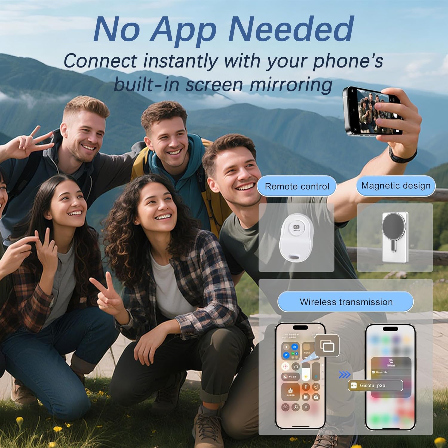 Selfie Monitor Screen for Iphone & Android, 2026 Patented Wireless Magnetic Back Camera Monitor, Vlog Content Creator Essentials, 1800mAh, Up to 3 Hours Runtime, White (Not for Pixel) — Amazon image 5