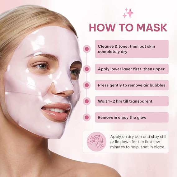 Quasi Salmon PDRN Collagen Mask Korean Skin care Gel Face Mask for Hydration, Firming & Smoothing Skincare, Collagen Boost & Pore Care 4 Masks, Non-Irritating, Natural Ingredients