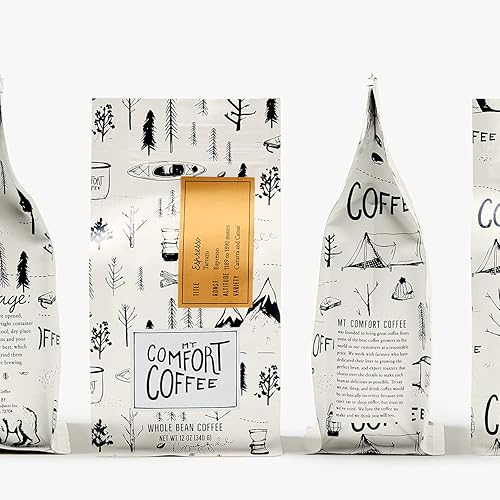 Miniatura 3 de Mt. Comfort Coffee Espresso Roast, bolsa de 12 onzas, notas de sabor de chocolate y caramelo, granos enteros tostados