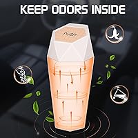 Vista 4 de Car Trash Can with Lid, Portable Vehicle Auto Garbage Can, Diamond Design Mini Garbage Bin for Automotive Car, Home, Office, Kitchen, Bedroom(2