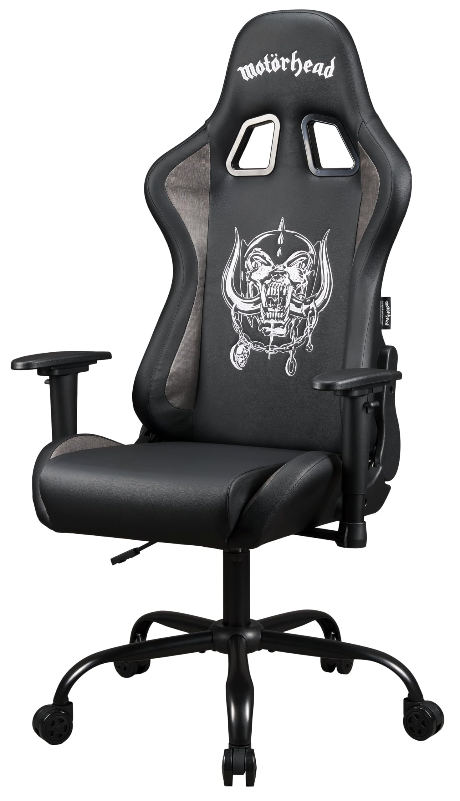 Subsonic Motorhead Sedia da Gioco o da Ufficio, Sedia Gaming Adulti, Seduta Confortevole, Poggiatesta Integrato, Braccioli e Altezza Regolabili, Schienale Ergonomico, Nero