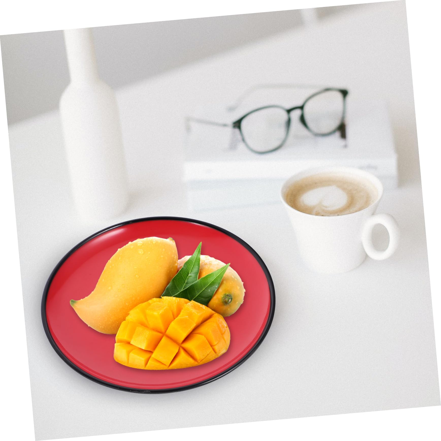 HEALLILY 4Pcs Fruit Plates Round Serving Dish for Snacks Desserts and Dried Fruits Kitchen Dinnerware