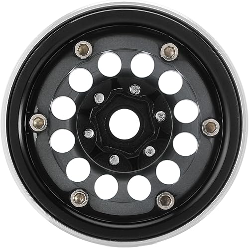 Vista 15 de INJORA Rin Beadlock de 1.9 pulgadas – 5.29 oz Rueda de plato profundo de latón y aluminio súper pesado para 1/10 RC Crawler SCX10 TRX4 VS4-10 Gen8