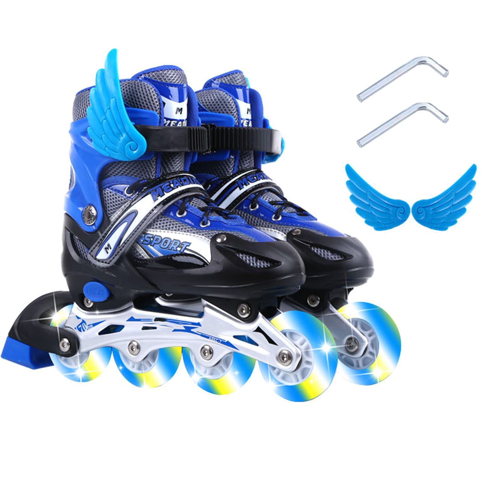 Adjustable Inline Skates for Girls and Boys， Inline Skates Boys and Girls with Light up Wheels，Roller Skates for Kids Ages 4-12, Teen Skates for Beginner Outdoor and Indoor