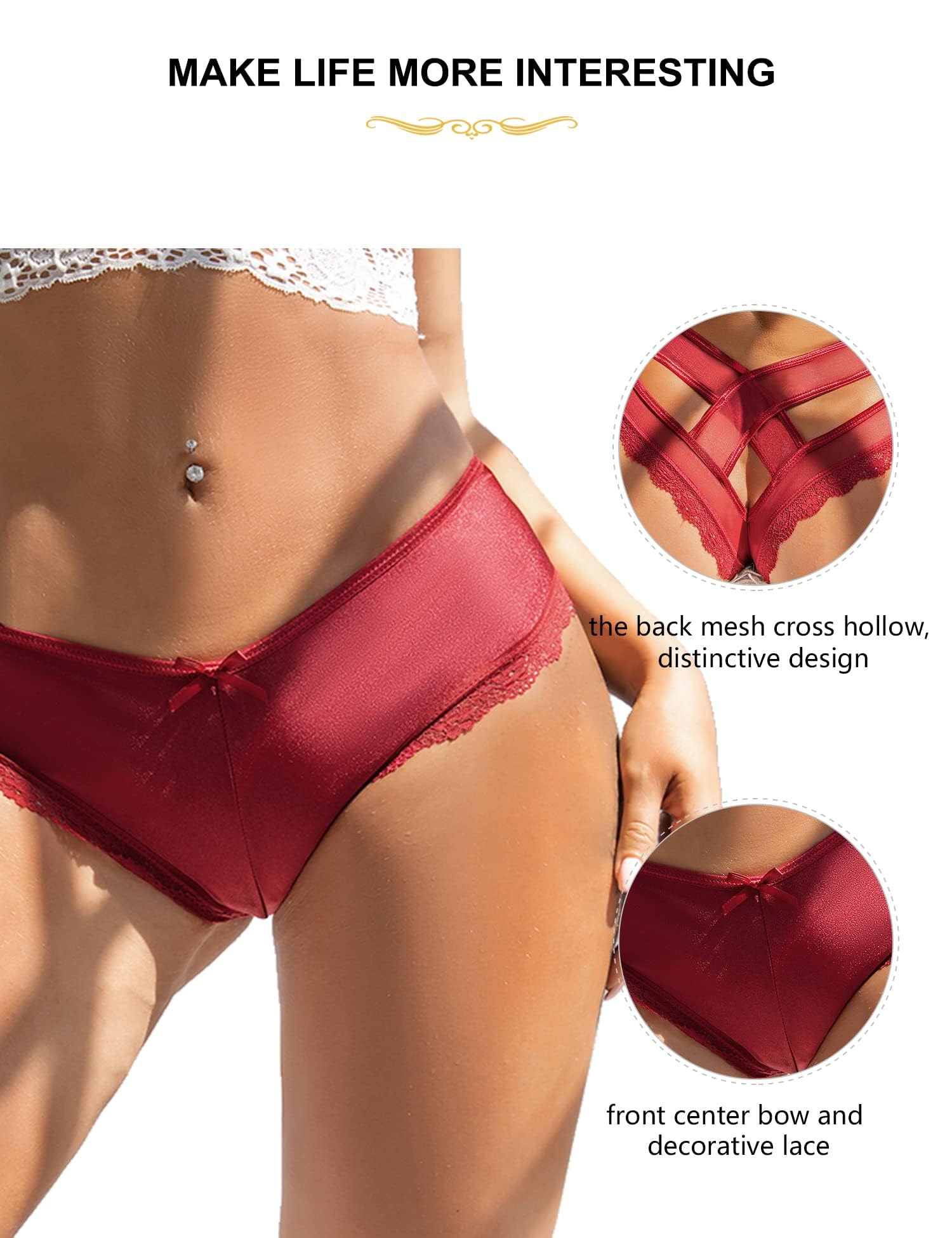 ohmydear Perizoma Donna Seducente 1/2/3/4 Pezzi Pack Tanga Sexydonna Hot Tanga Donna Seducente Perizoma Sexy Donna Mutande Brasiliana Taglie Forti