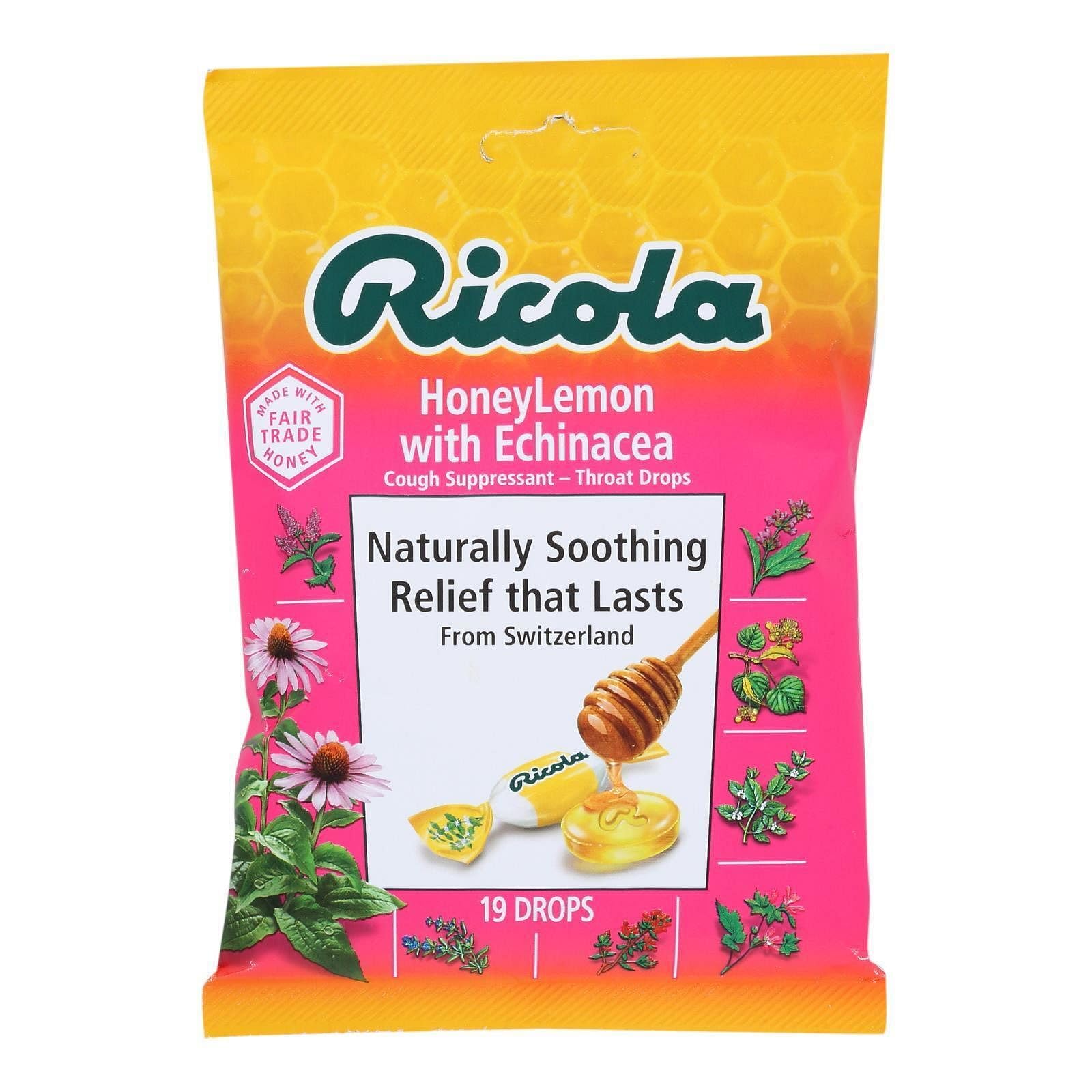 Ricola Cough Drops - Honey Lemon with Echinacea - 19 Ct