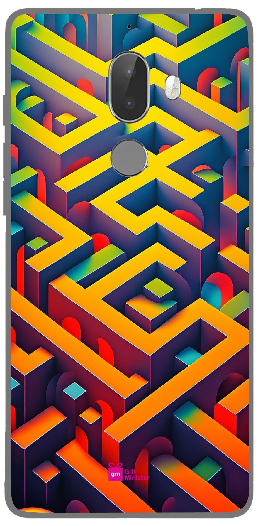 Silicone Designer Cover for Tenor 10 Or G Graycover - Maze Pattern Combination Colors Complementary Dustproof Anti-Fingerprint Clear Protective Scratch Resistant Comfortable 1Pcs 1696T