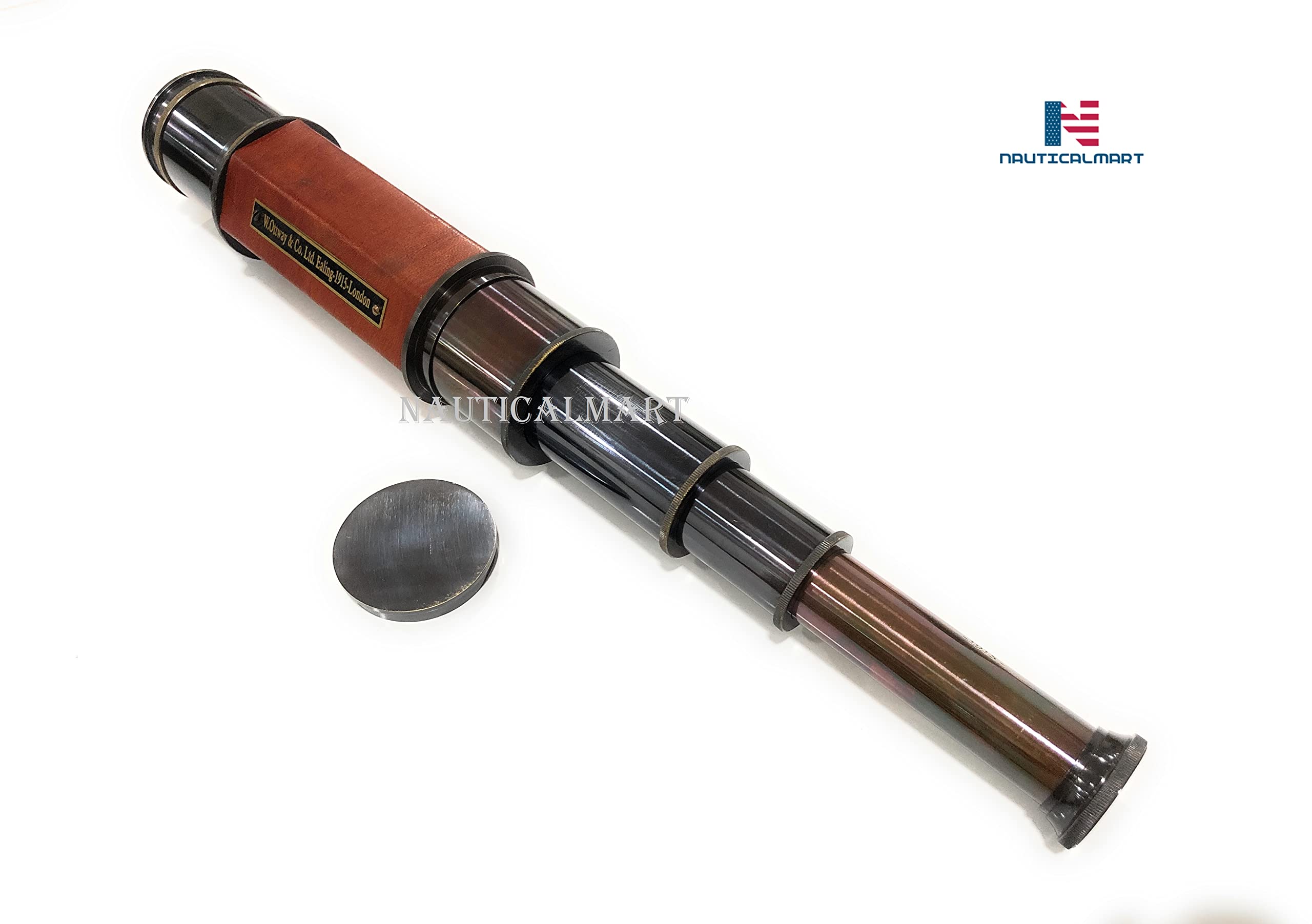 Vintage Ship 20 Inches Hexagonal Taper Brass Telescope Powerful 20x Clear Vision Lens for Marine Sailor - Easy to Use, Trekking “Coronation of Elizabeth II” Maritime Designer Nautical Replica