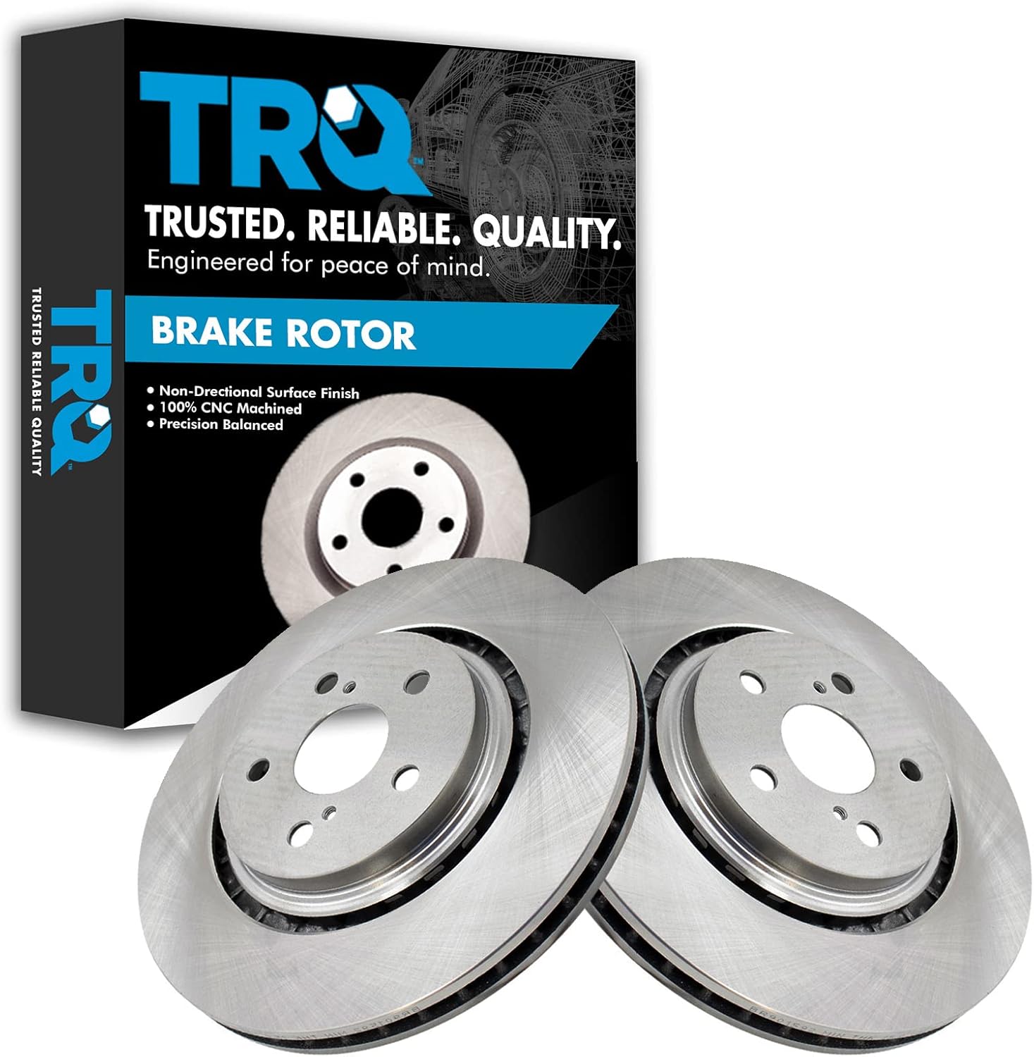 TRQ Front Brake Rotors Set Vented Compatible with 2022 Lexus NX250 NX350 NX350h 2016-2022 RX350 2018-2022 RX350L RX450h RX450hL 2020-2021 Toyota Avalon 2020-2022 Camry