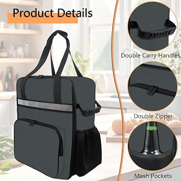Carrying Bag for Ninja CREAMi Ice Cream Maker, Portable Outdoor Frozen Treat Maker Travel Bag Case Front-Opening Design Ice Cream Machine Bag for Ninja CREAMi Ice Cream Maker NC301/NC501 (Dark Gray)