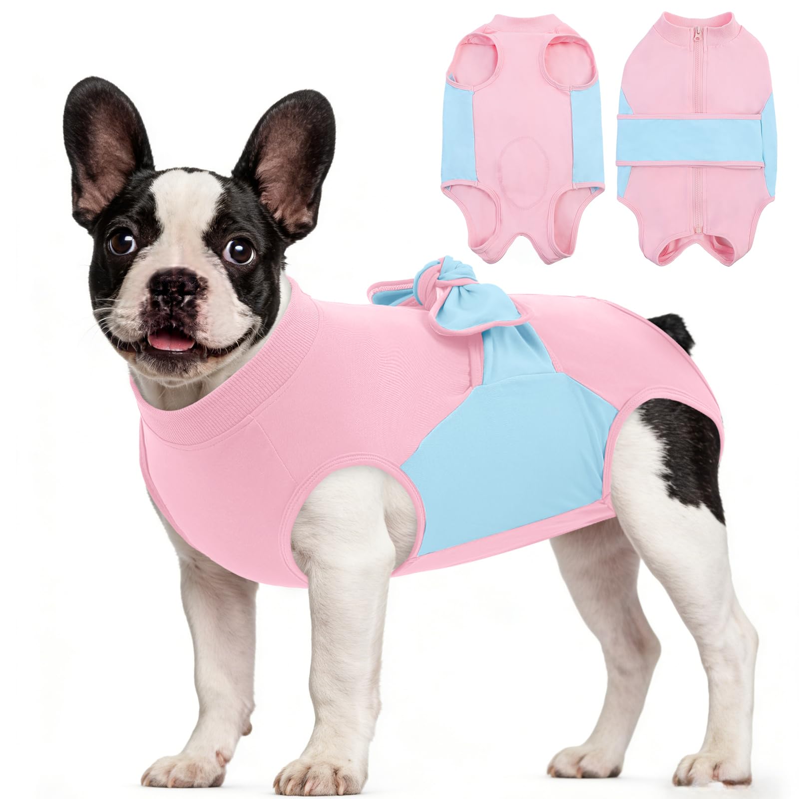 ASENKU Vêtement de Récupération Chirurgicale pour Chien - Body Post Opératoire Confortable après Stérilisation,Opération du Ventre,Adjustable,Respirant et Lavable - Alternative au Collier Élisabéthain