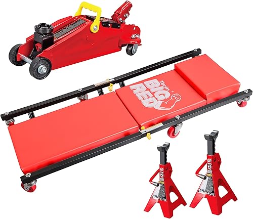 BIG RED AT82040R Torin - Combo de piso de carretilla hidráulica con 2 soportes para gatos y garajeenredadera de tienda, capacidad de 2 toneladas disponible en Yaxa Peru