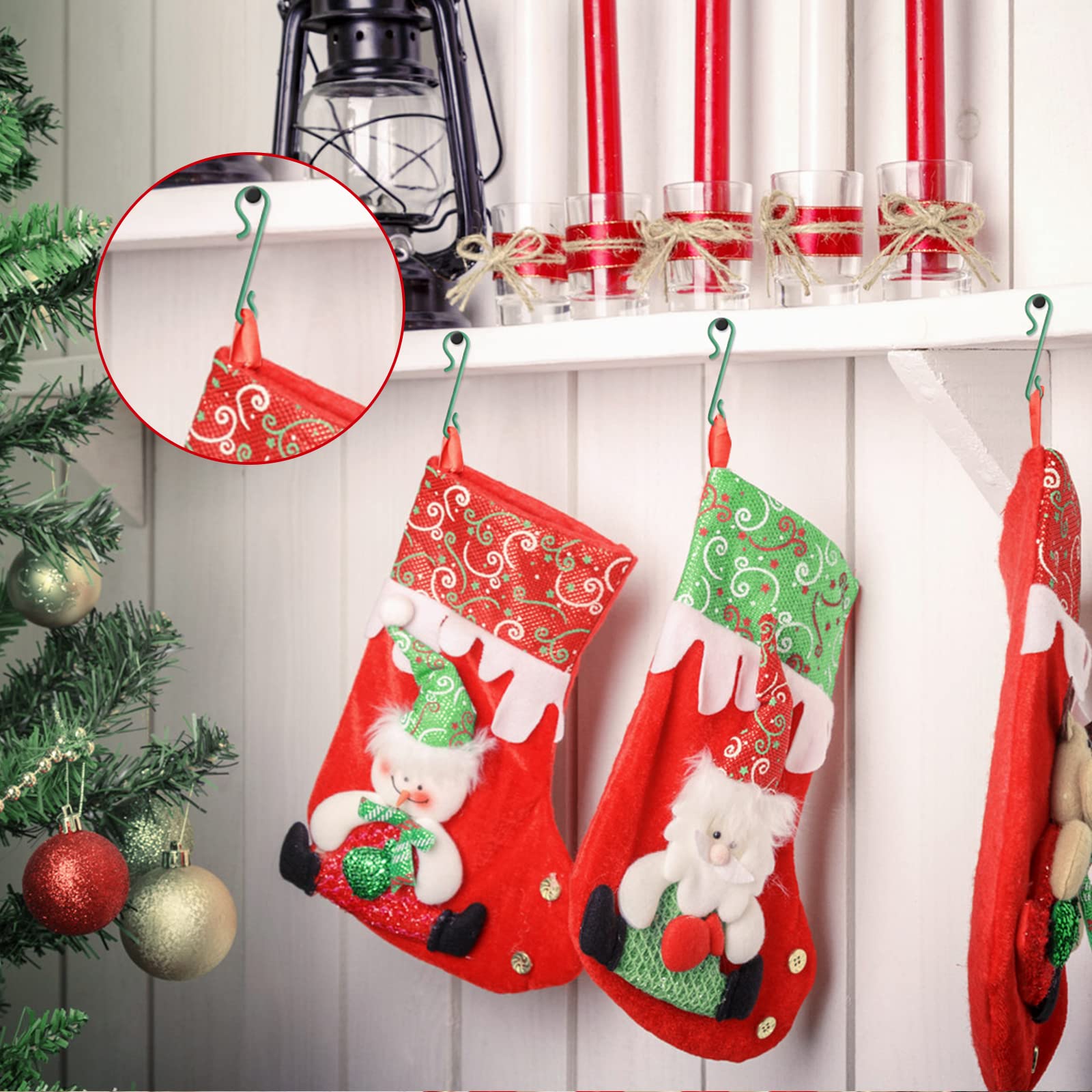 EKKONG 100 ganci per palline di Natale per albero di Natale, ganci per ornamenti natalizi gancio in metallo a forma di S, gancio per albero di Natale da appendere, decorazione per albero