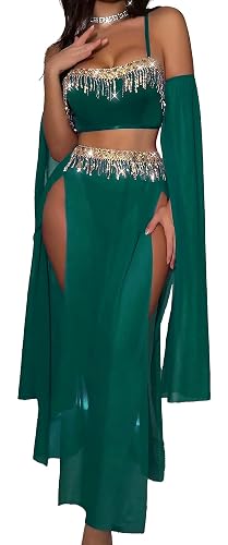 FEOYA Women's Belly Dancer Costumes High Slit Skirt Lingerie For