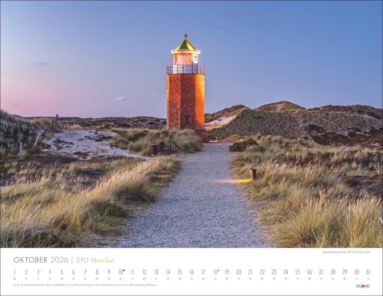 Sylt - Meine Insel Kalender 2026: Reise-Wandkalender mit 12 atemberaubenden Fotografien der Nordseeinsel. Landschafts-Kalender 2026 zum Aufhängen. 44 x 34 cm. Querformat.