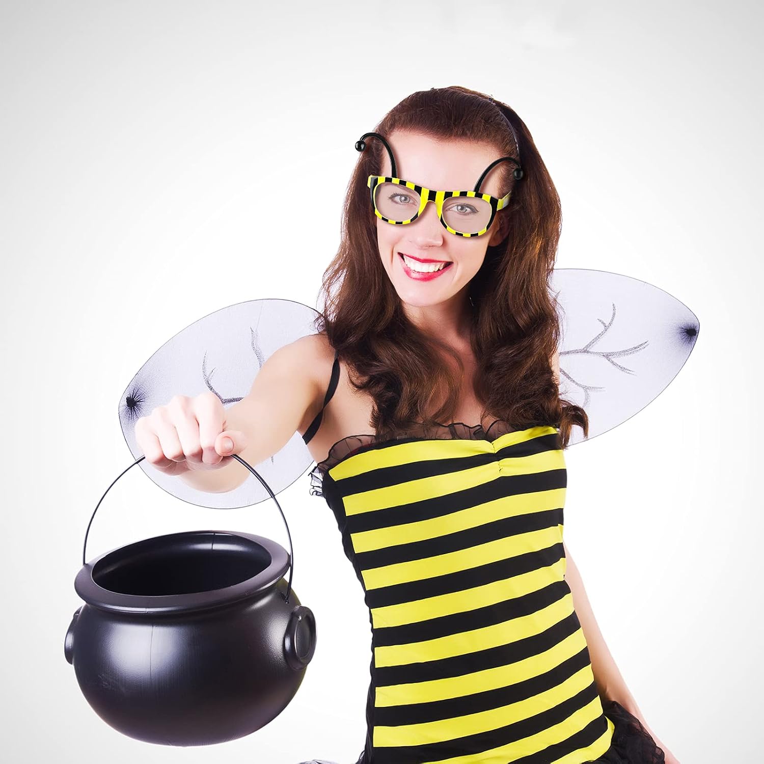Frienda 12 Pcs Bee Glasses Sunglasses Bulk Funny Honey Costume Eyeglasses Accessory for Adult Antenna Spring Party Favors