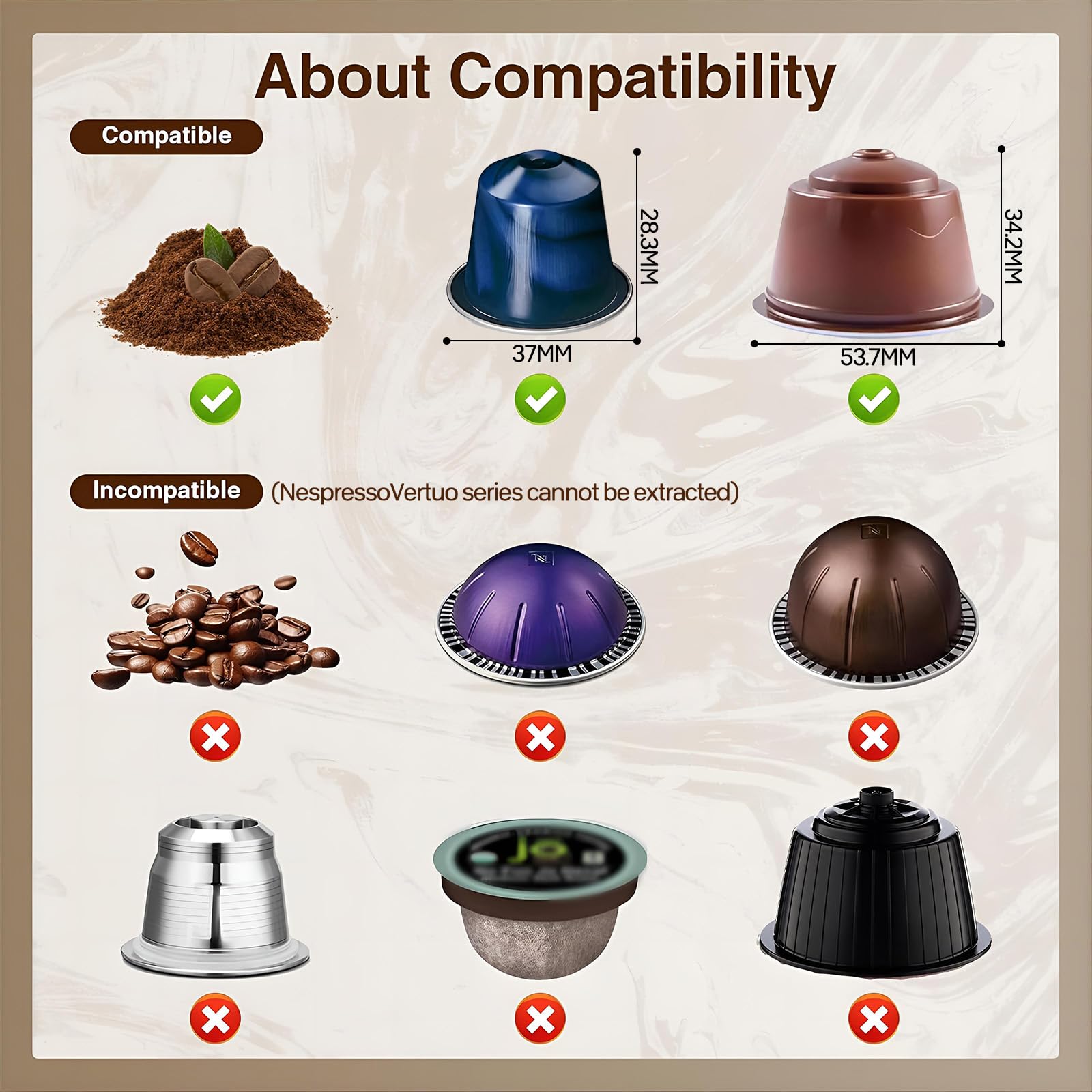 PZCC Cafetera Portatil, Cafetera Portátil Cápsula de Espresso 3 en 1, Autocalentamiento de 2a6 Minutos, Para Cápsulas Pequeñas o Grandes y Café Molido,Cafetera Portátil para Oficina y Hogar (Negro)