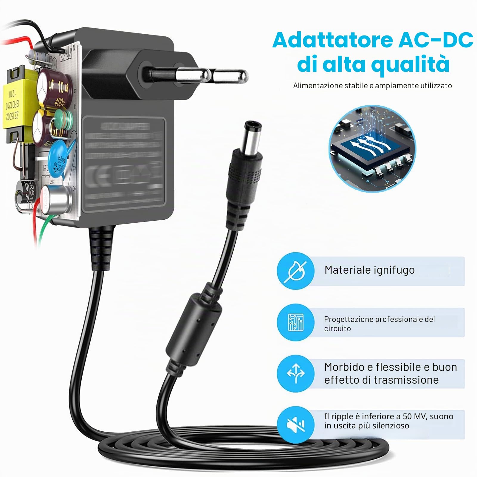 Adattatore da 12V per Yamaha Keyboard Power AC Adapter per PA-130a PA-130b PA-150b P45 PA-3b PA-3c PA-5d PSR-210 PSR-78 P125 E373 EZ-220 EZ-300 Electronic Piano.