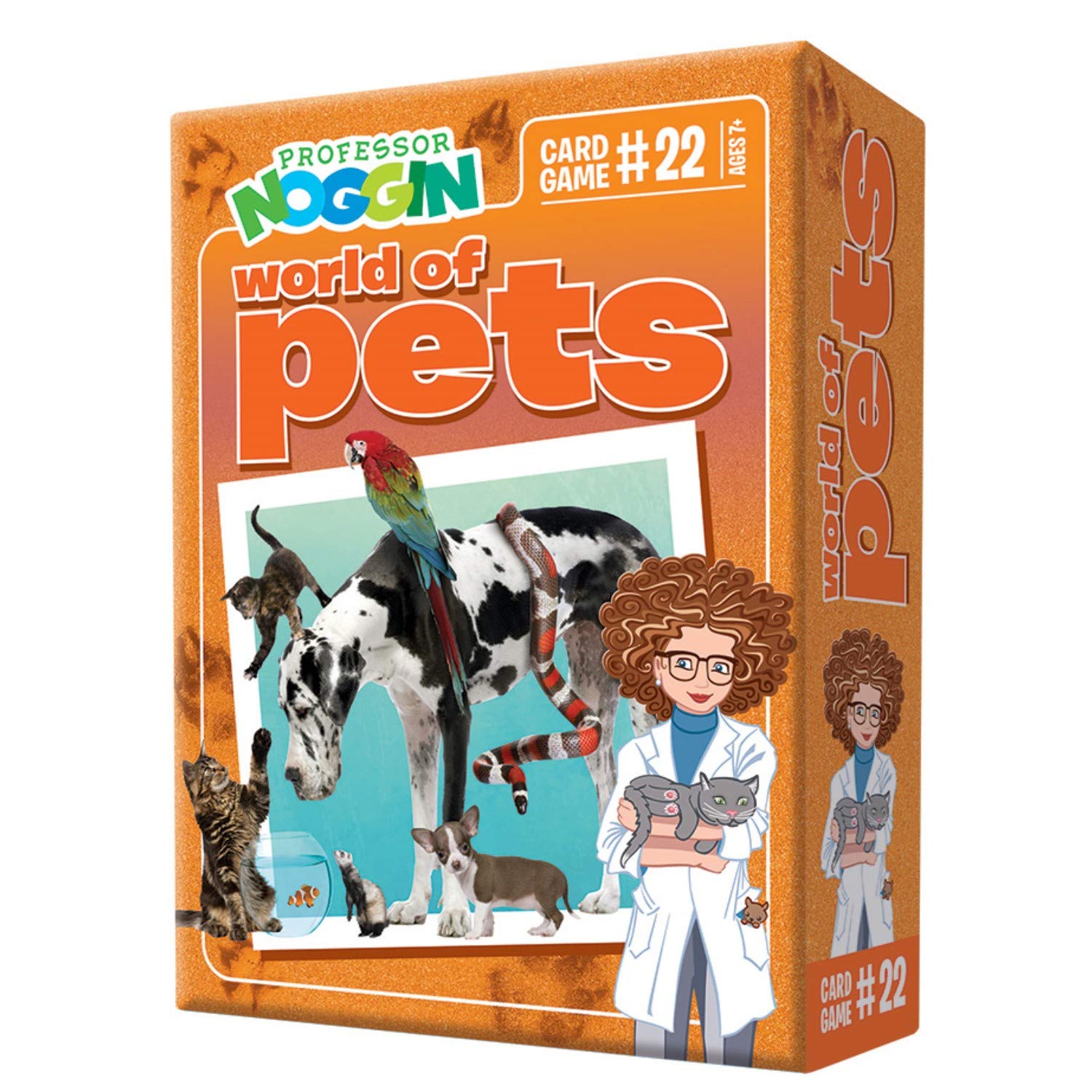 Outset Media Professor Noggin's World of Pets Trivia Card Game - an Educational Based Card Game for Kids - Trivia, True or False, and Multiple Choice - Ages 7+ - Contains 30 Cards