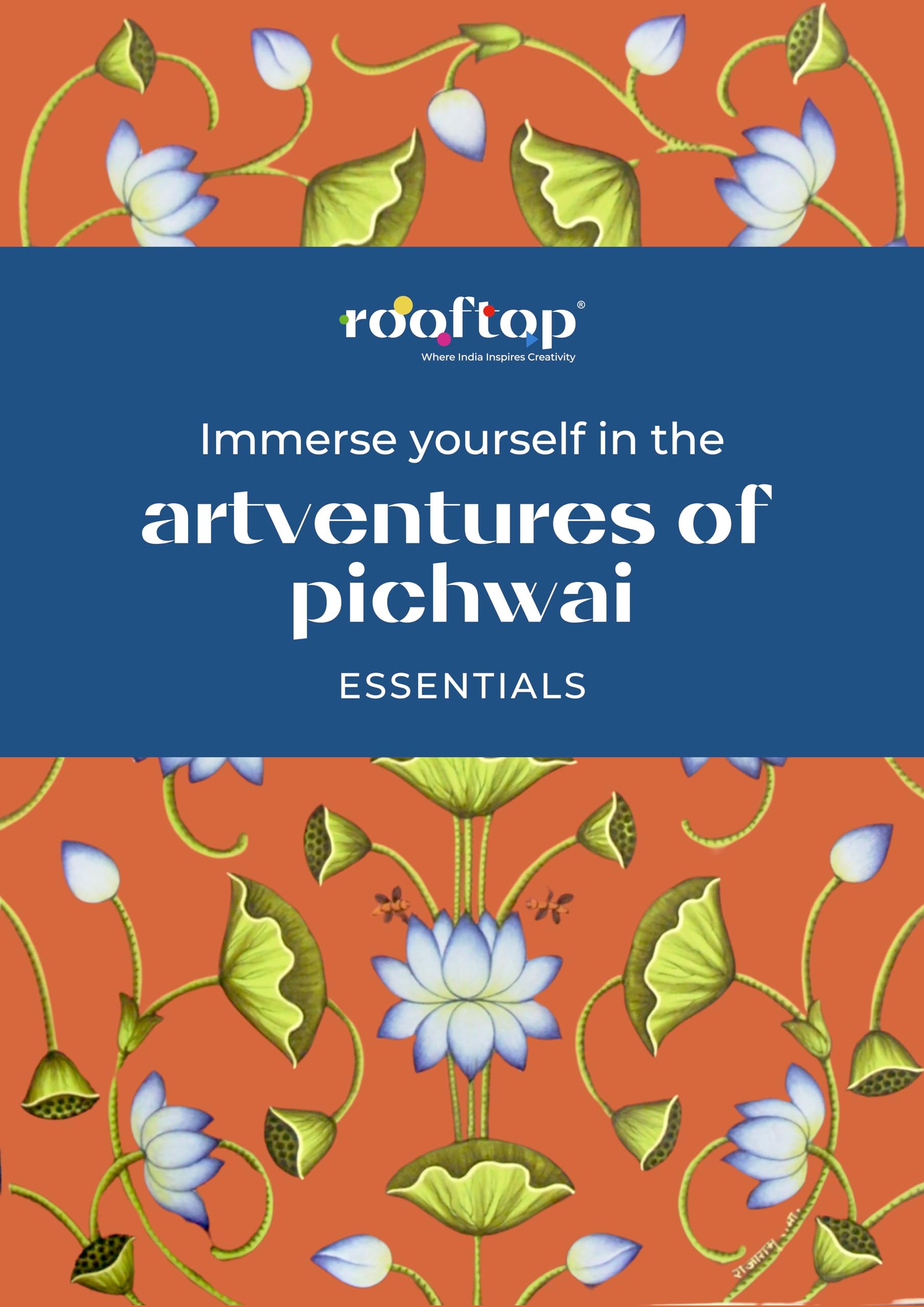 Sponsored Ad - Rooftop Pichwai Coloring Book for Adults & Kids | Indian Folk Art | Meditative & DIY Activity | 77 Pages | Stress-Relief Activity | Pichwai Painting colouring book: English