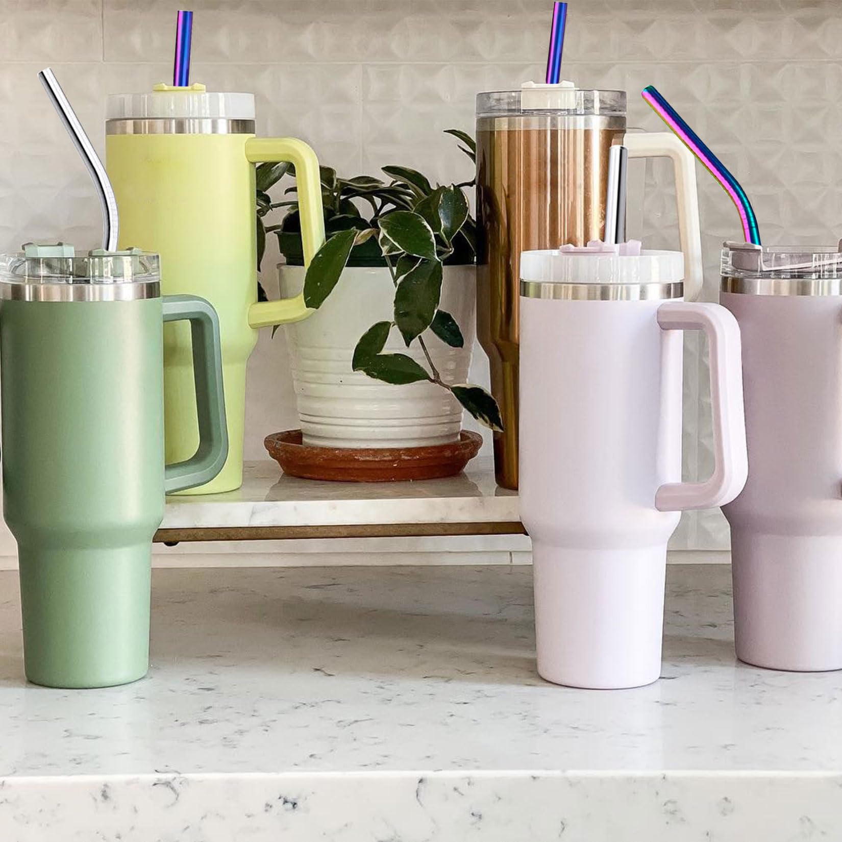 8 pajitas de acero inoxidable reutilizables, 30cm de largo, aptas para lavavajillas, con 2 cepillos de limpieza