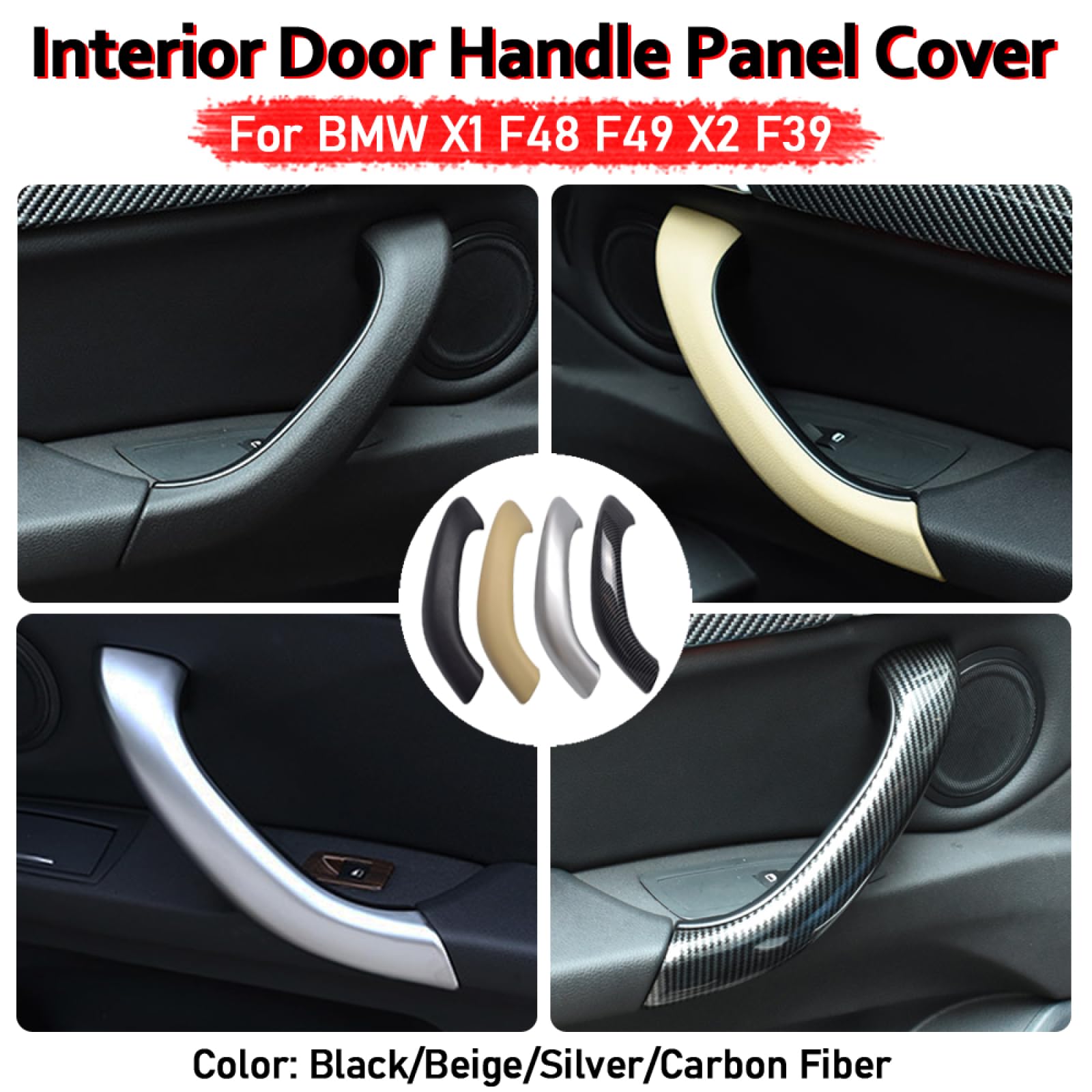 CHROX per BMW X1 F48 F49 2016-2019 X2 F39 2017-2020, Maniglia per Pannello Interno Porta Interna, Copertura per Rivestimento, Accessori Auto