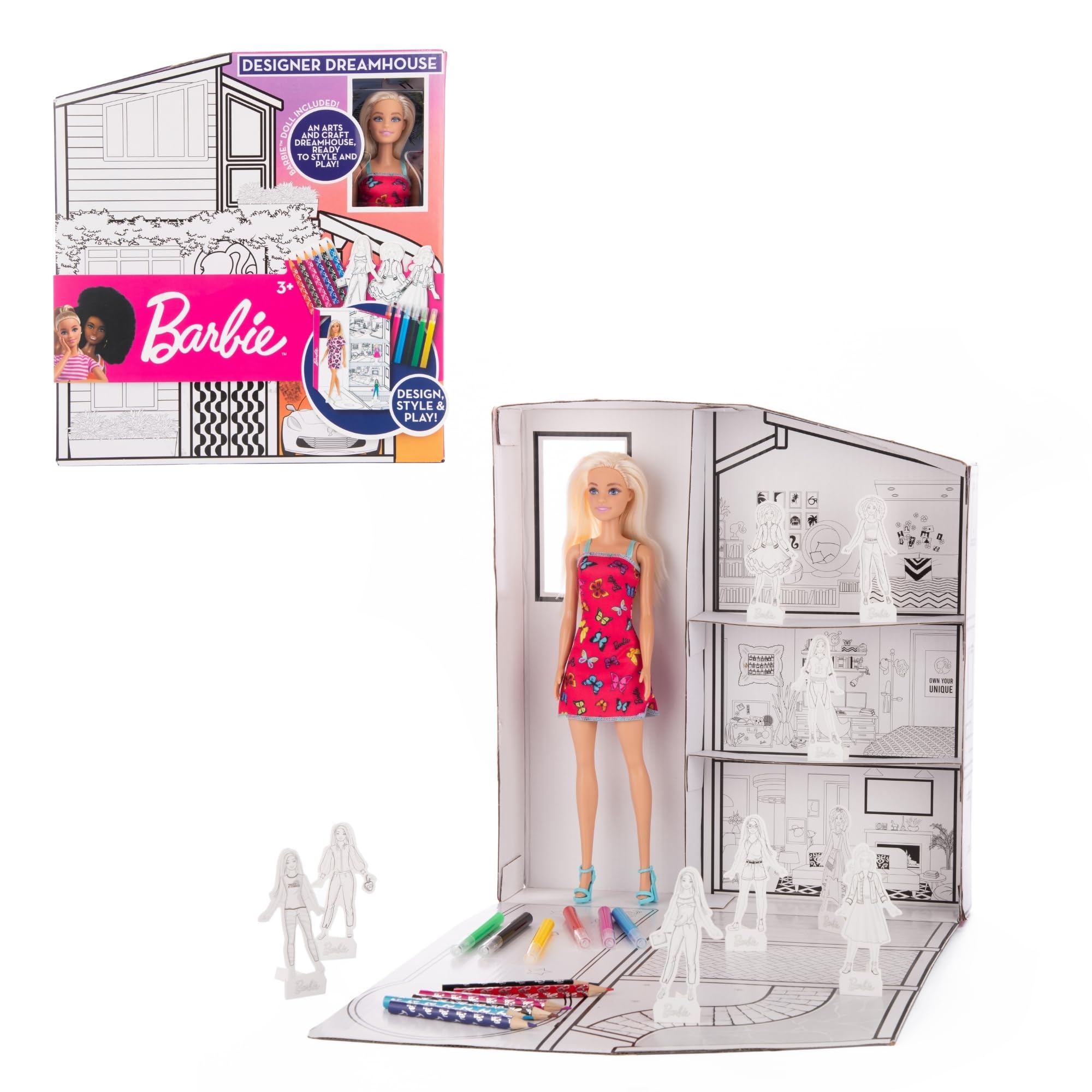 Barbie Designer Colour‑Your‑Own Dream House, Pink