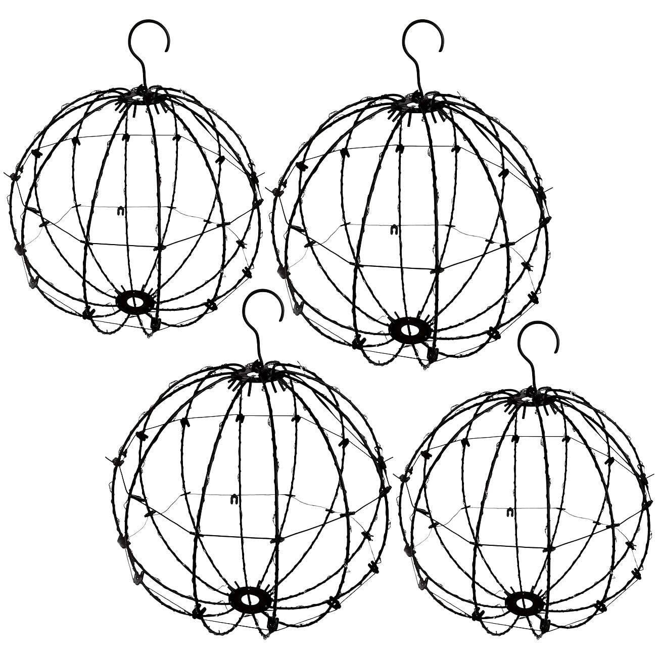 Lunartec Deko LED Kugeln: 2er Set 2er-Set LED-Leuchtkugeln mit Ø 33 und 28 cm, 8 Modi, Timer (Deko Hänge Leuchten, Gartenbeleuchtungen)