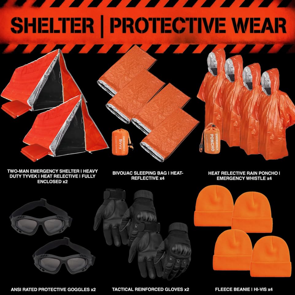 72 Hour Survival Kit 4-Person Bug Out Bag Emergency Gear - THE Quad - Image 3