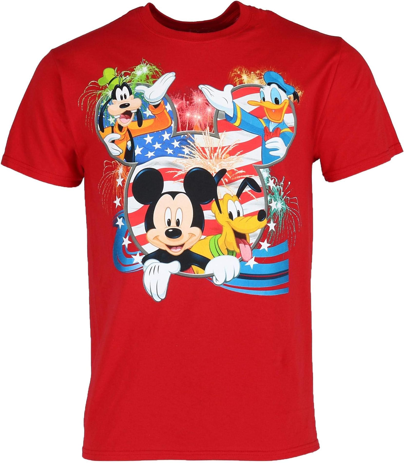 disneyMickey Mouse Pluto Goofy Donald Duck American Flag Tee Shirt