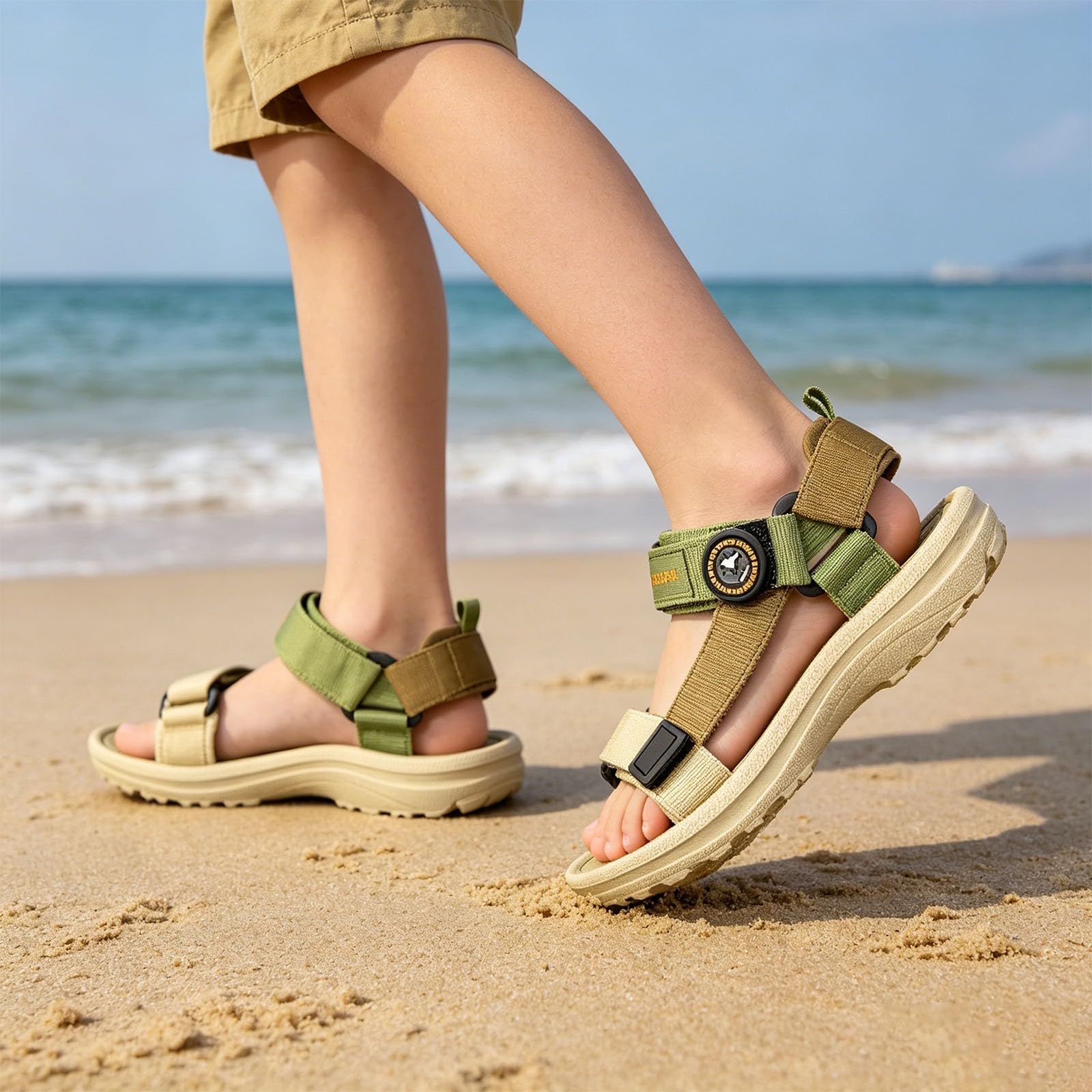 Sandali leggeri per bambini, scarpe estive con suola morbida per esterni e spiaggia, punta aperta per gioco quotidiano