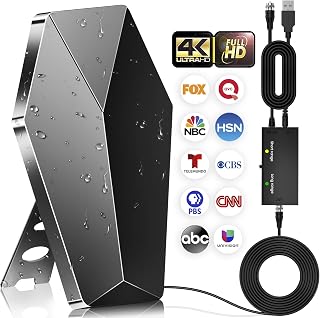 2026 Digital TV Antenna, 5000+ Mi Range for Smart TV, Indoor/Outdoor-38ft | Upgraded Strongest HDTV Antenna for Local Channels with Amplified Signal Booster Supports 4K8K 1080p-Smart IC Chip