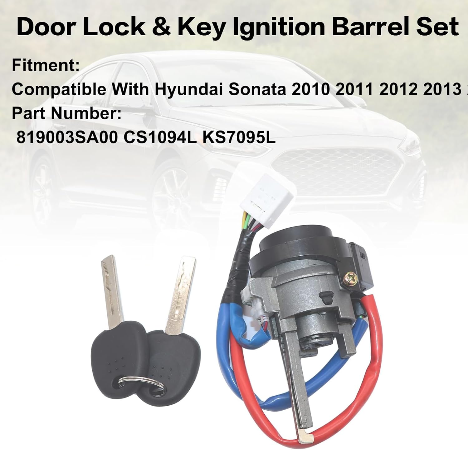 SecosAutoparts 819003SA00 Ignition Lock Cylinder Compatible With Hyundai Sonata 2010 2011 2012 2013 2014
