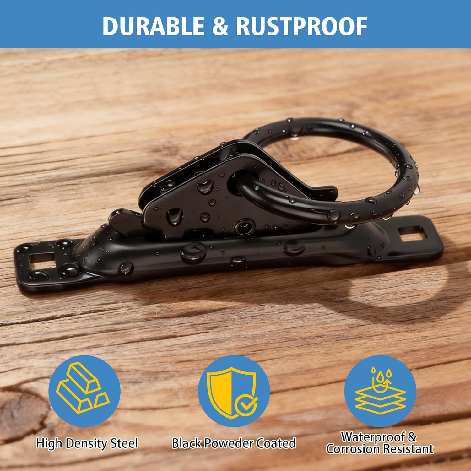 10 Pack E-Track O-Rings with 10 Pack Single Slot Tie-Downs, Black Powder Coated E Track Accessories Set for Cargo Loads, Ratchet/Cam Straps in Flatbeds Trailers Vans Trucks Pickups Tie Down