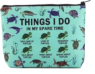 Sea Turtle Makeup Bag Things I Do in My Spare Time Turtle Lover Gift Sea Turtle Themed Cosmetic Bag Save The Turtles Trutle Gift (Things I DO Turtles CA)