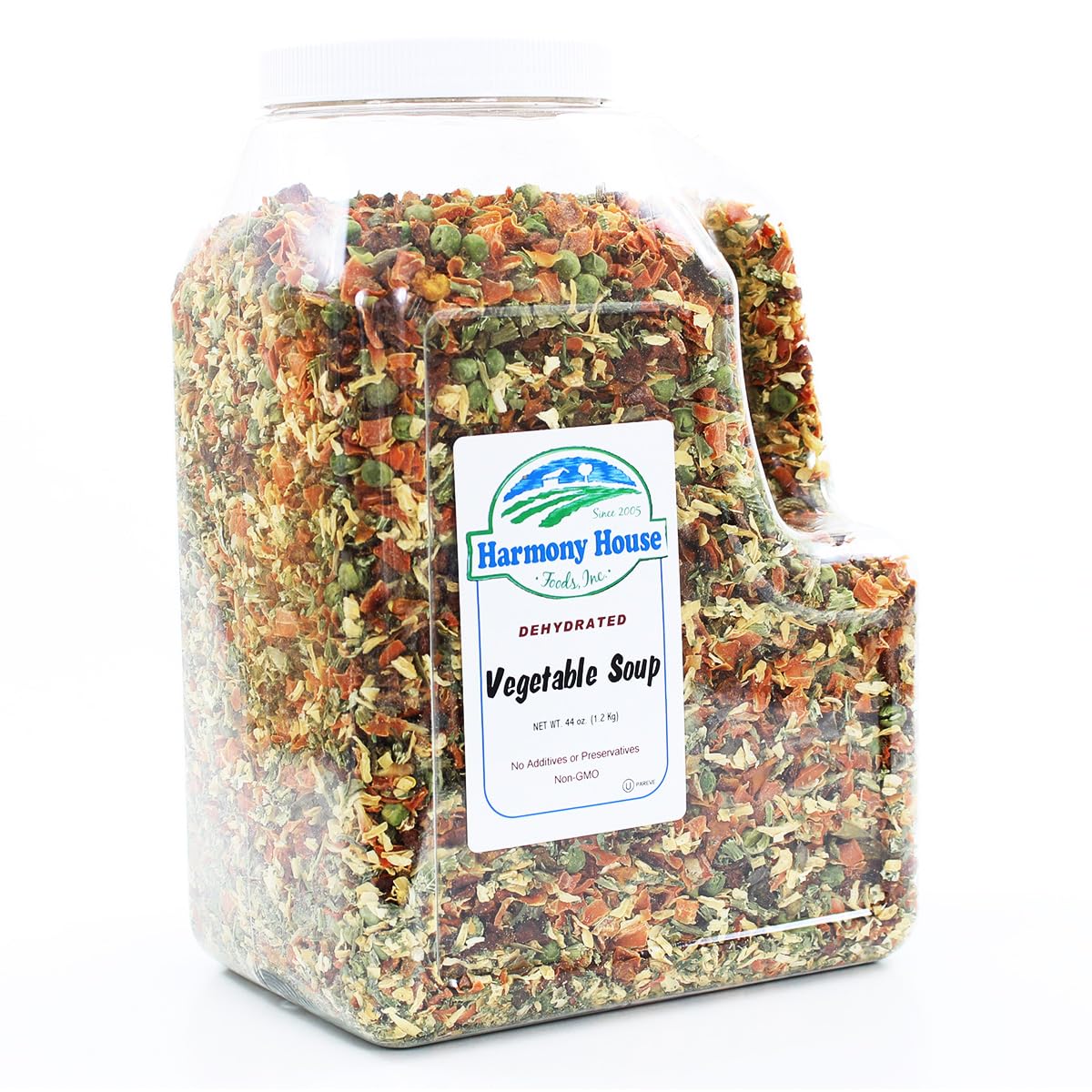 Harmony House Premium Vegetable Soup Mix - Dehydrated Vegetables for Cooking, Camping, Emergency Supply and More (44 oz, Gallon Size Jug)