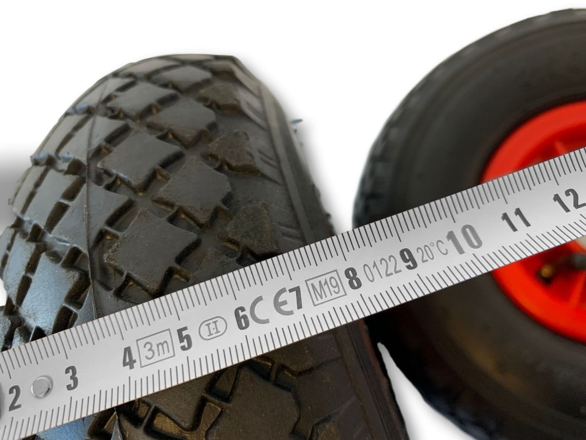 Kibros Set 2 roues gonflables pneumatiques Ø 260×75 mm alésage 16 mm | Moyeu PP symétrique à roulement à rouleaux, axe alésage 16×85 mm, brouette et chariot de jardinage.
