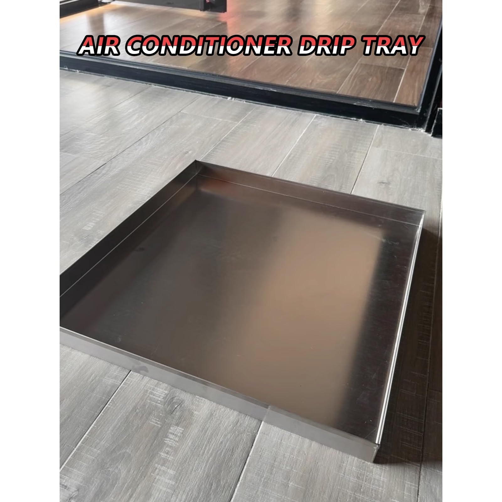 Bac Récupération Condensat Clim Acier Inoxydable 304 0.8mm Bac de Vidange for Climatiseurs Intérieur Extérieur Lèche Frite for Rôtissoire(120x70cm(47x28in))