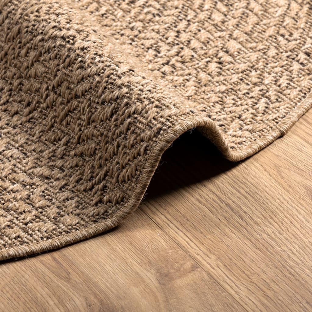 Generico Tappeto ZIZUR 90 cm Aspetto Iuta per Interni ed Esterni,Marrone,1.6kg,364835